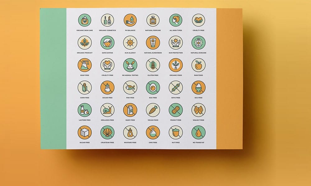 Free Allergy Info Cosmetic and Food Icons