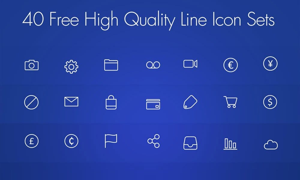 Free Line Icons PSD