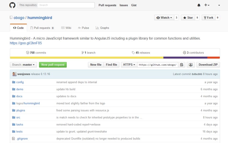 100+ JavaScript Frameworks for Web Developers 124 Hummingbird