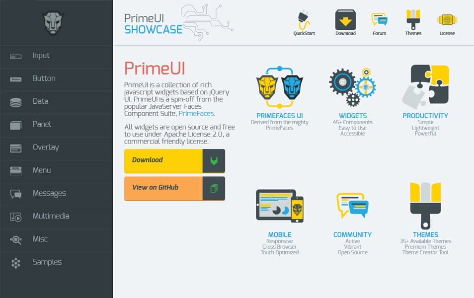 100+ JavaScript Frameworks for Web Developers 22 PrimeUI
