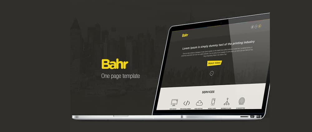 Bahr - Free One Page Web Template PSD