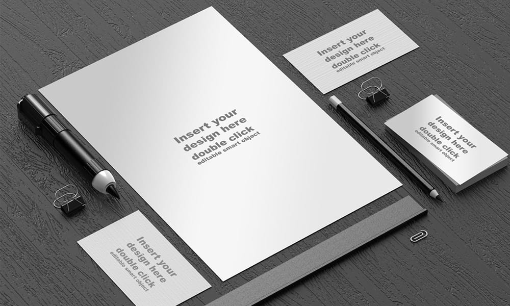 Free Black and White Office Mockup PSD