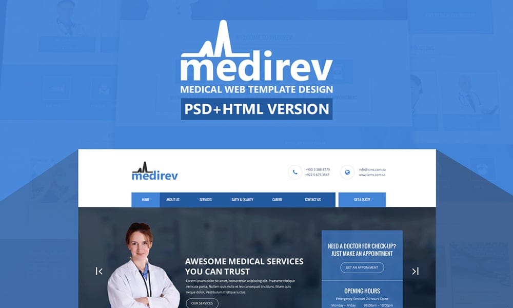 Medirev - Free Medical Template