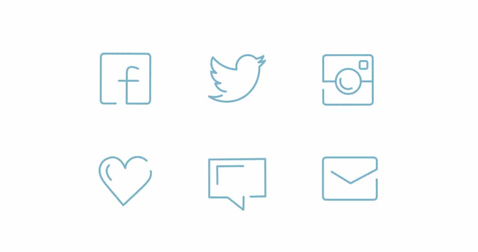 Social Line Icons Set
