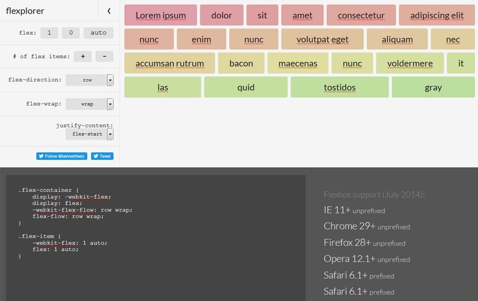 CSS Flexbox Resources - Tutorials, Tools, Grid & Generators 45 Flexplorer