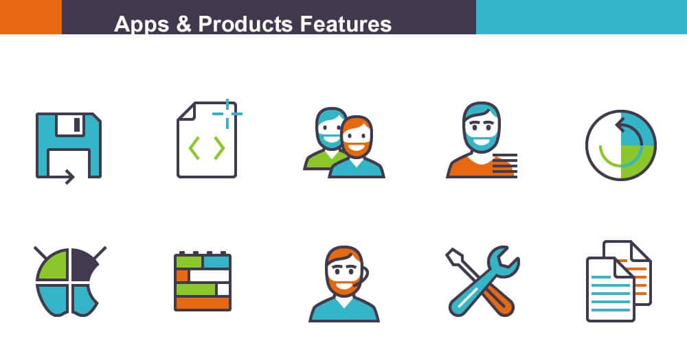 Free Apps and Products Features Icons