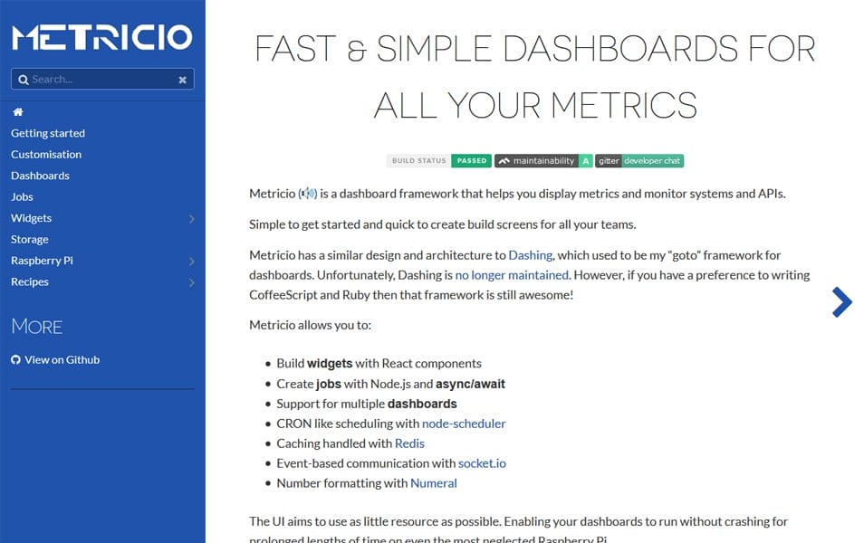 20+ Best Dashboard Frameworks 7 Metricio