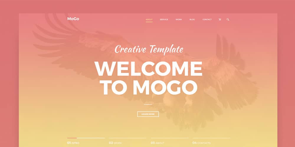 MoGo Free One Page Web Template PSD