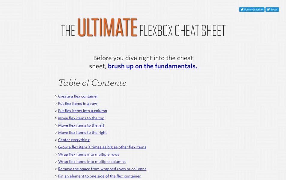 CSS Flexbox Resources - Tutorials, Tools, Grid & Generators 65 The Ultimate Flexbox Cheat Sheet