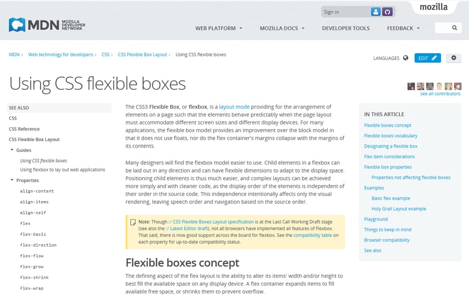 Using CSS flexible boxes