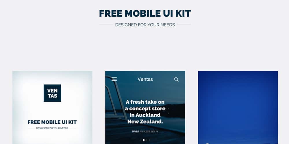 Ventas Mobile App UI Kit PSD