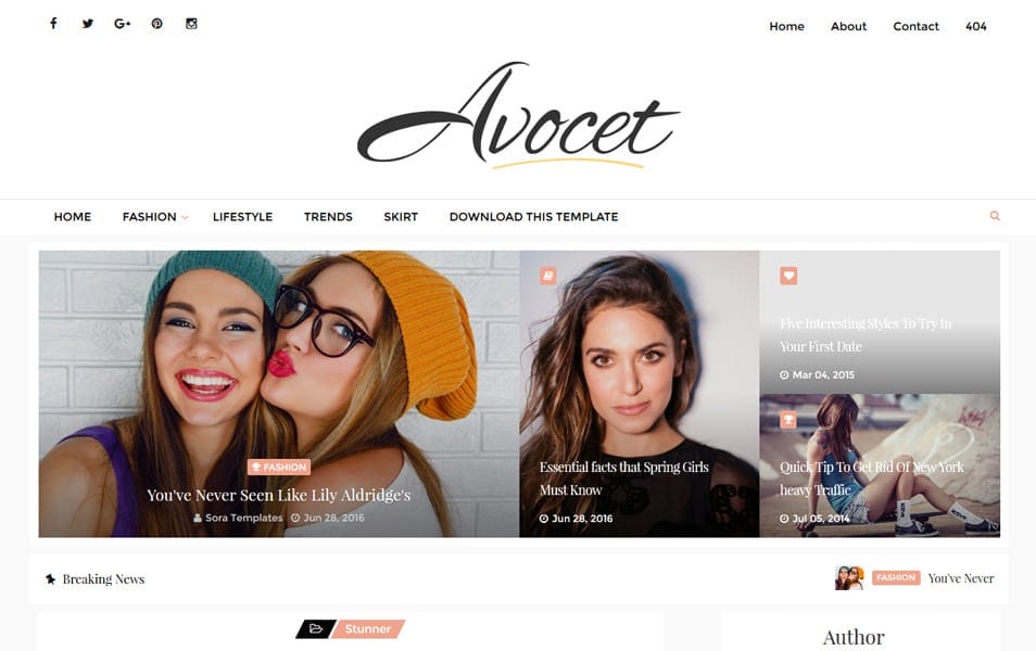 Avocet Responsive Blogger Template