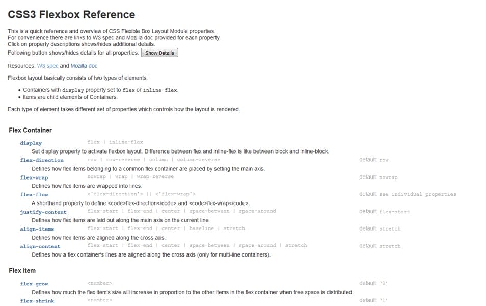 CSS Flexbox Resources - Tutorials, Tools, Grid & Generators 112 CSS3 Flexbox Reference