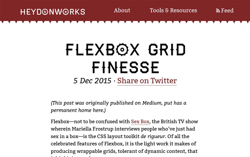 CSS Flexbox Resources - Tutorials, Tools, Grid & Generators 113 Flexbox Grid Finesse