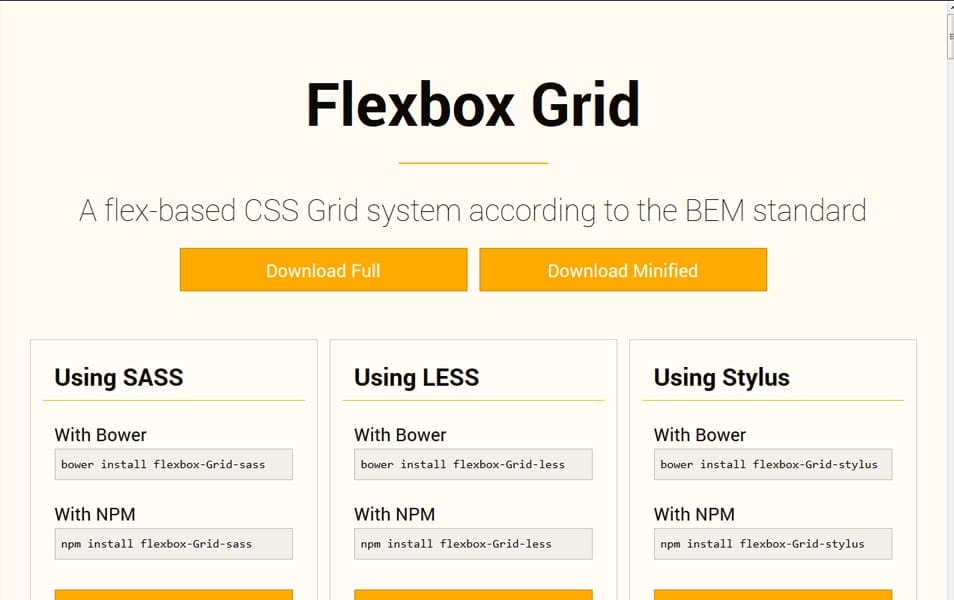 Flexbox Grid Less