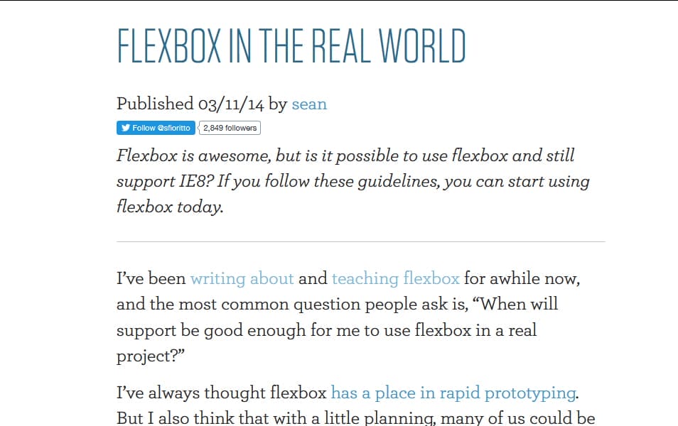 CSS Flexbox Resources - Tutorials, Tools, Grid & Generators 120 Flexbox in the Real World