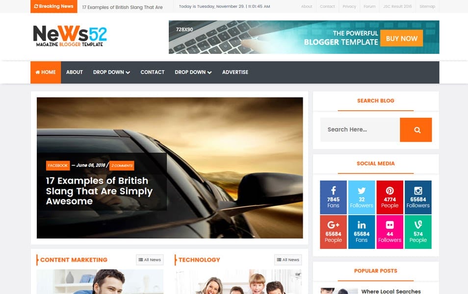 News52 Responsive Blogger Template