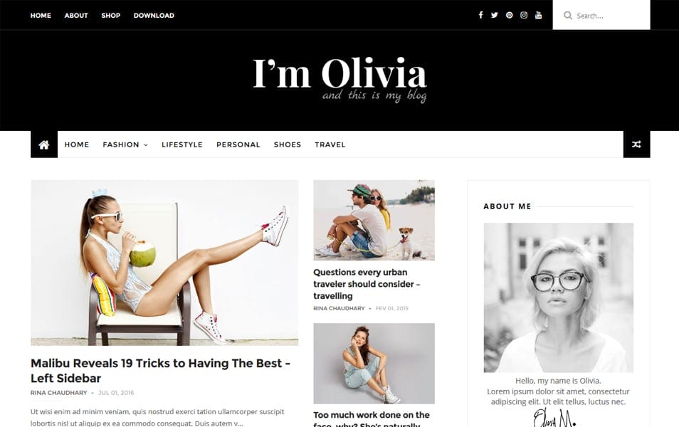 Olivia Responsive Blogger Template