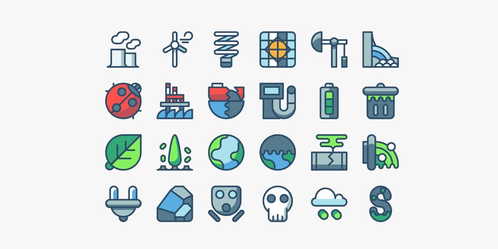 Pollution and Energy Icons