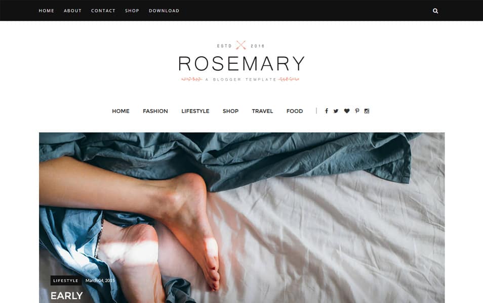 Rosemary Responsive Blogger Template