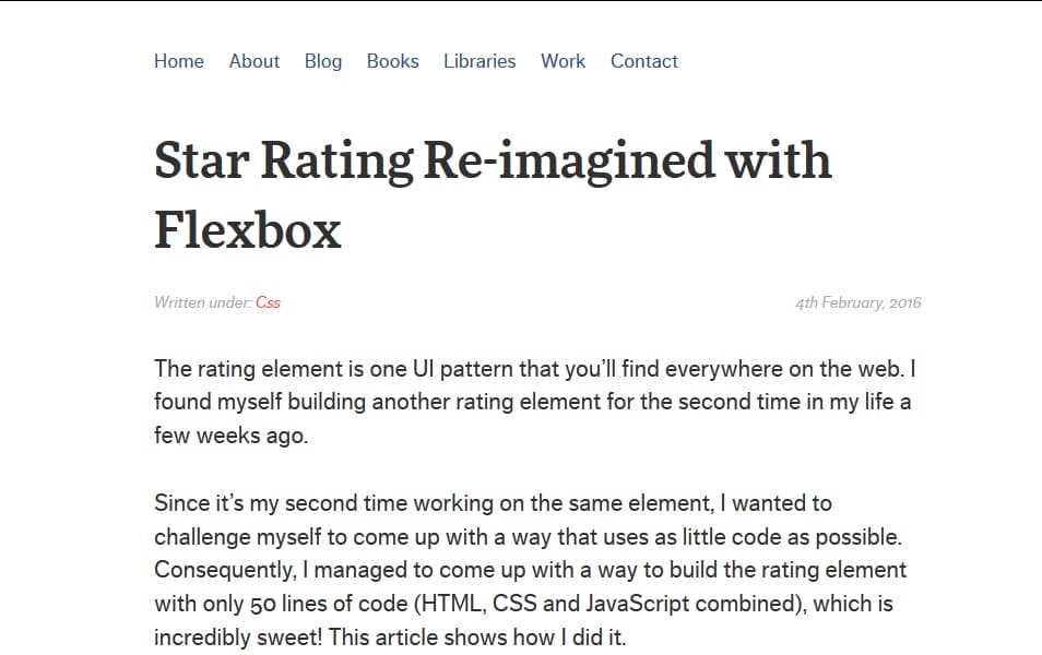 Star Rating Re-imagined with Flexbox