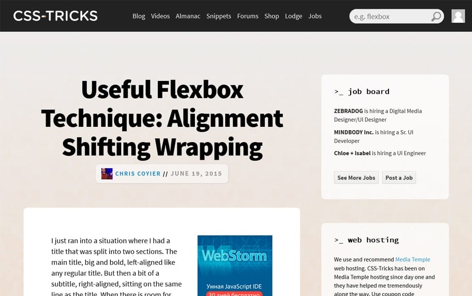 Useful Flexbox Technique: Alignment Shifting Wrapping
