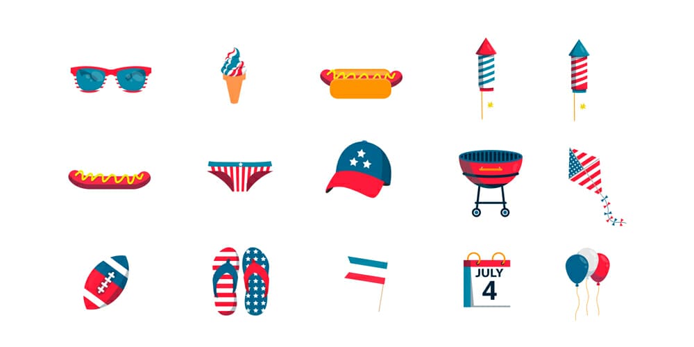 American Independence Day Icons