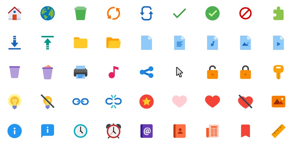 Basic Flat Color Icons
