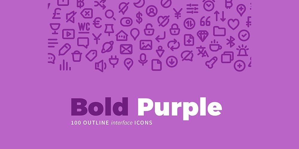 Bold Purple Line Icons