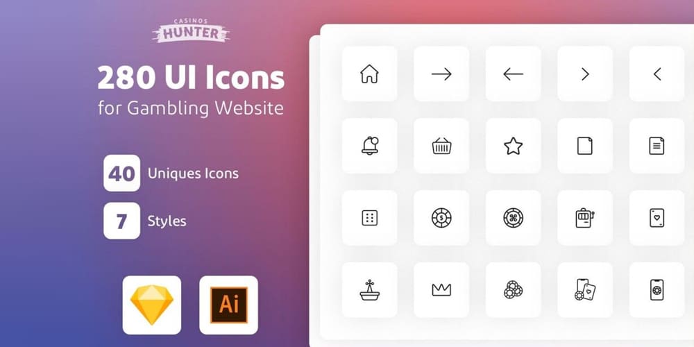 Casino And Gambling Website UI Icons