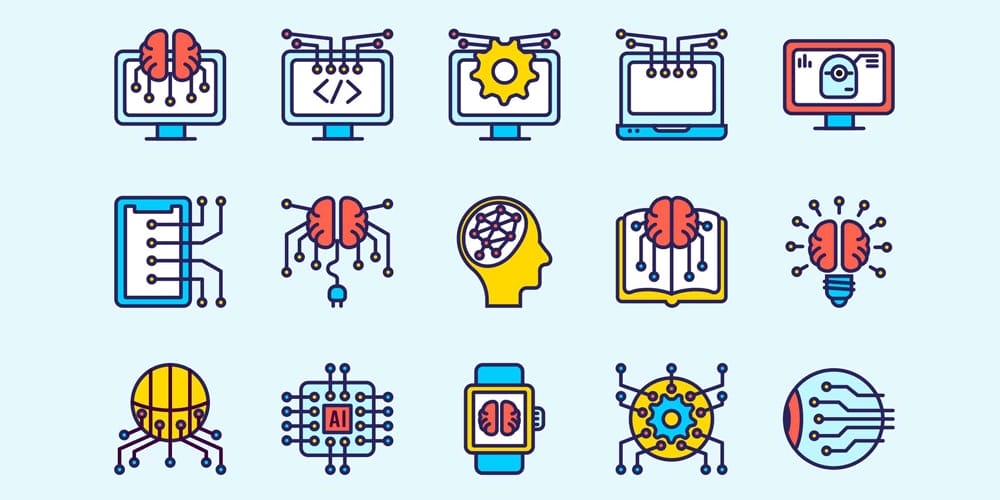 Colored Artificial Intelligence Icons