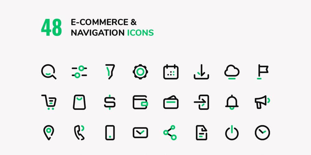 E commerce Navigation Vector Icons