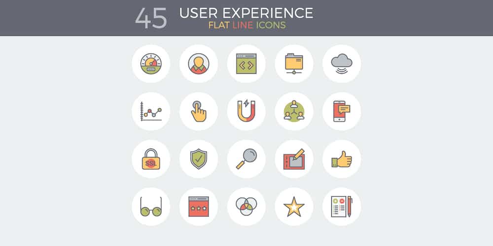 Flat Line User Experience Icon