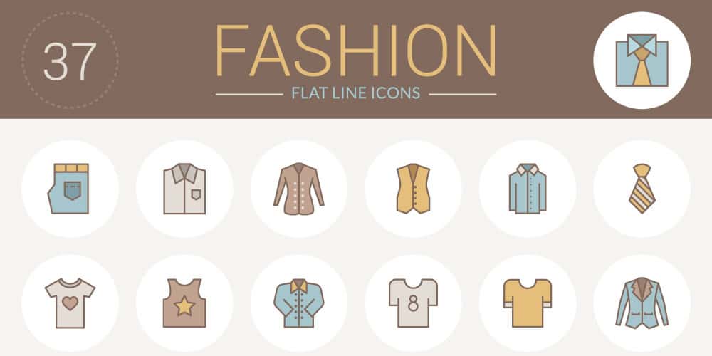 Free Flat Line Fashion Icons