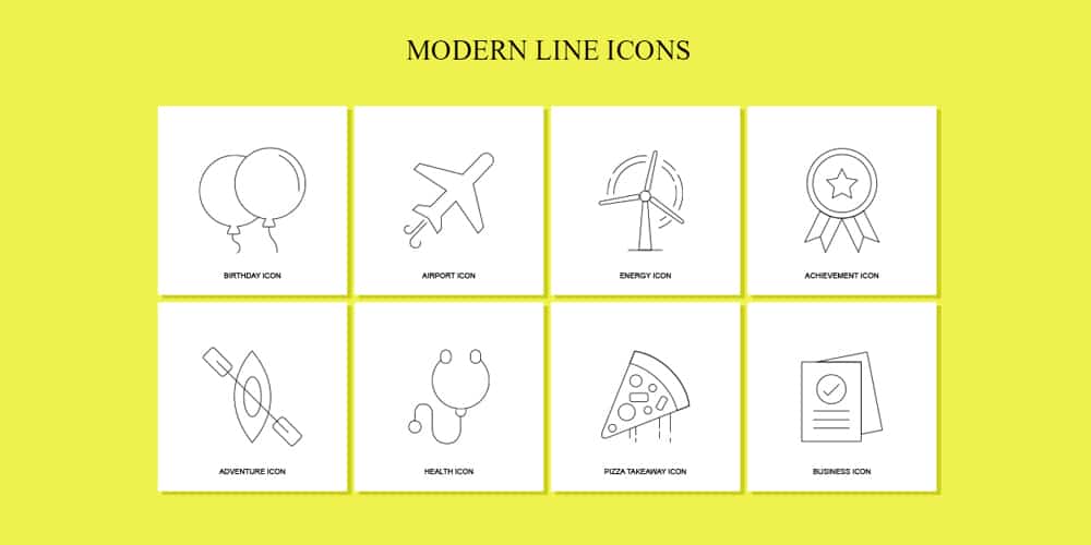 Free Modern Line Icons