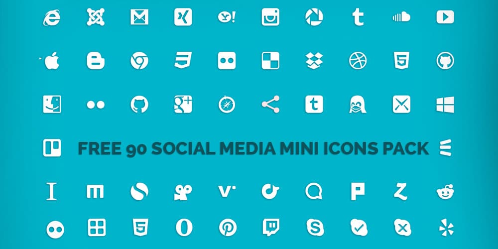 Free Social Media Mini Icons PSD