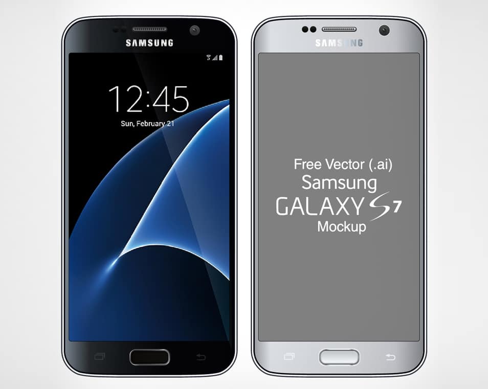 Free Vector Samsung Galaxy S7 & S7 Edge Mock-up
