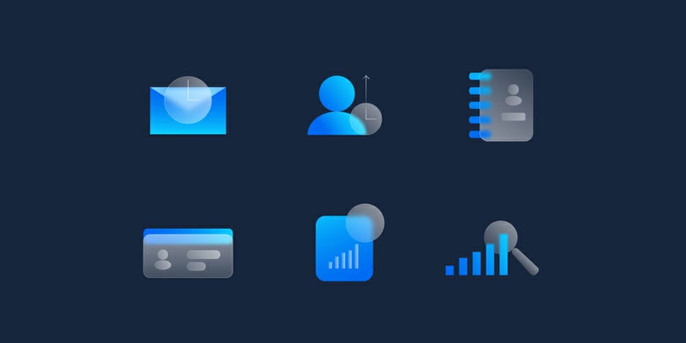 Glass Effect Business Icons