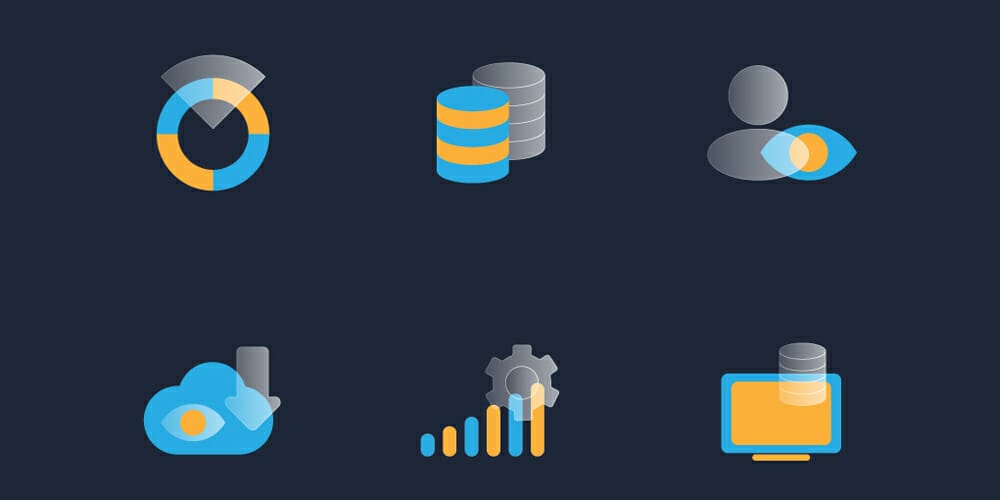 Glass Effect Data Analytics Icons