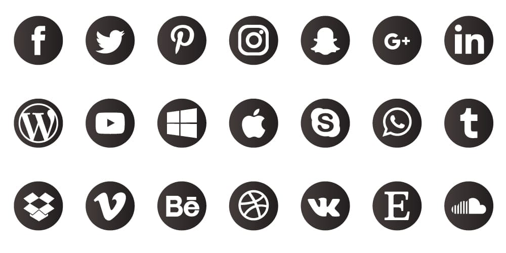Gradient Social Media Icons