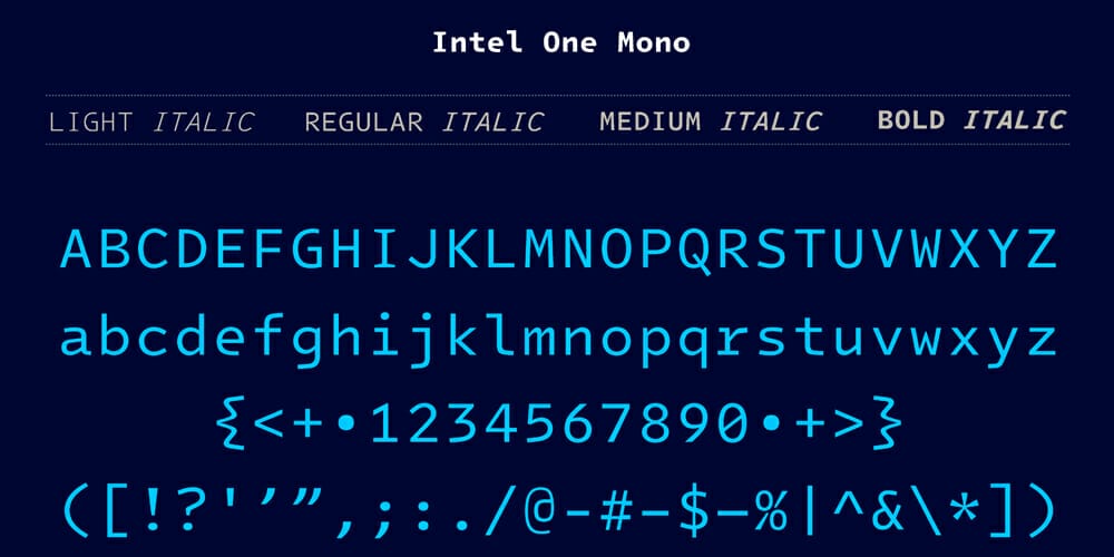 Intel One Mono Font