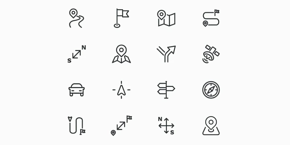 Map Line Icons