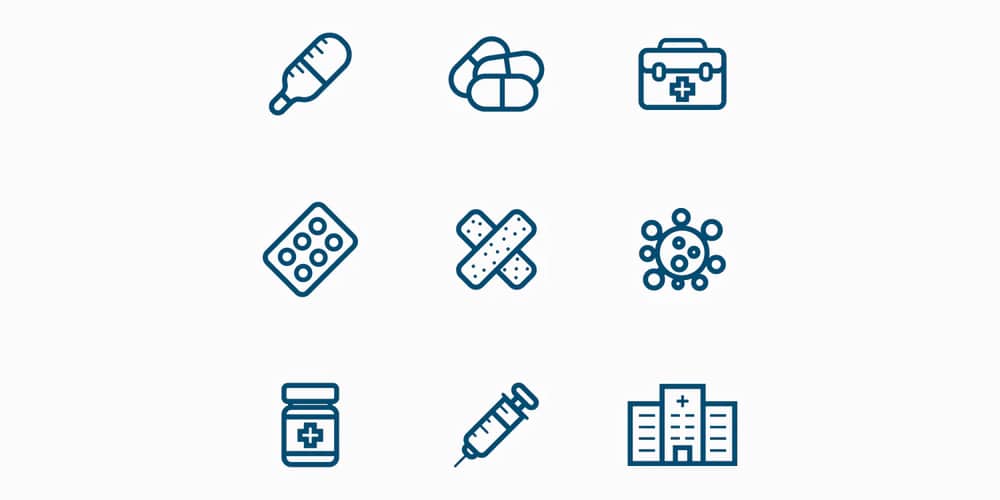 Medicine Line Icons