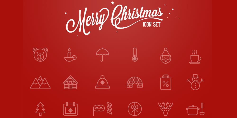 Merry Christmas Icons PSD