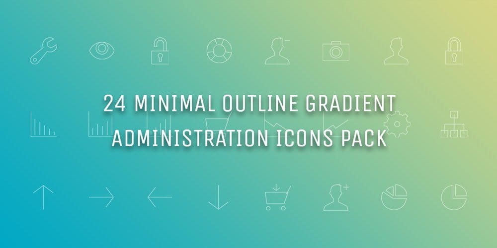 Minimal Gradient Outline Administration Icons