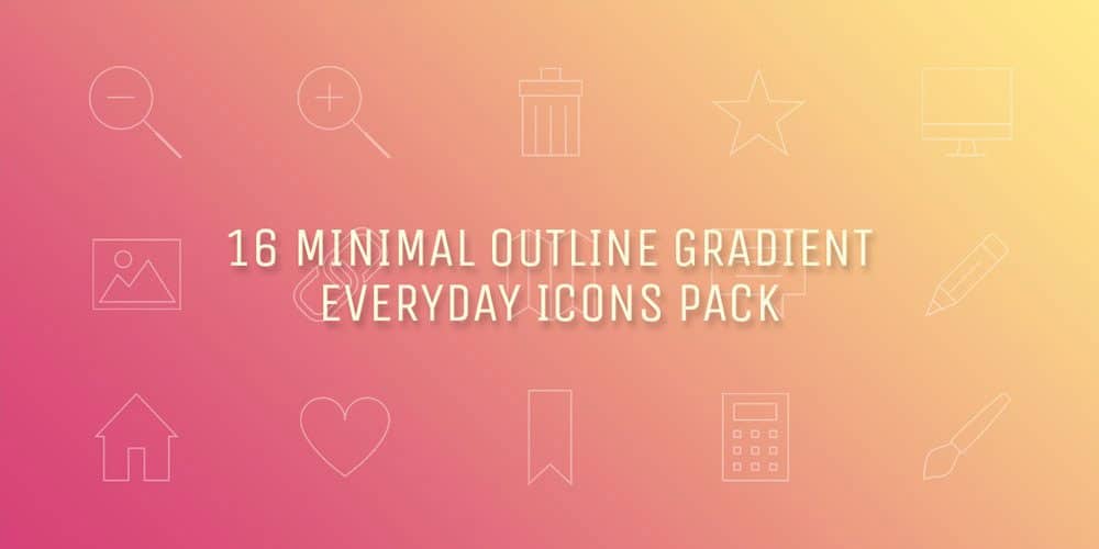 Minimal Gradient Outline Everyday Free Icon Sets