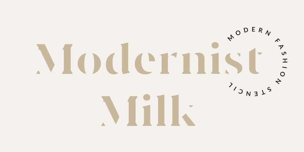 Modernist Milk Stencil Font