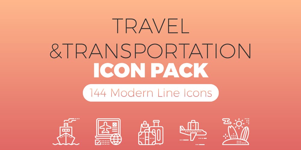 Travel & Transportation Line Icons