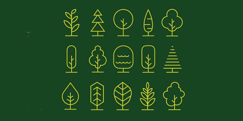 Tree Monoline Vector Icon