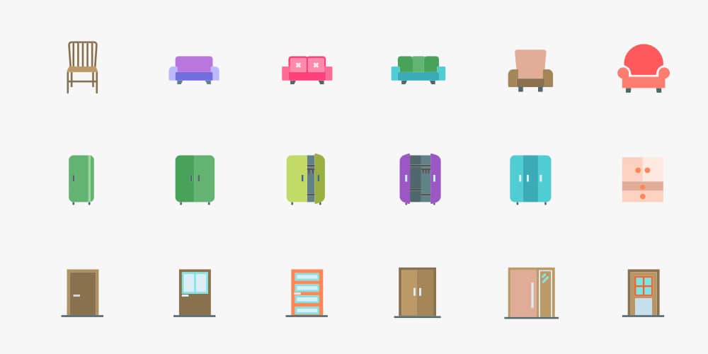custom transport and household icons